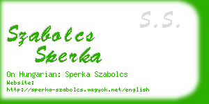 szabolcs sperka business card